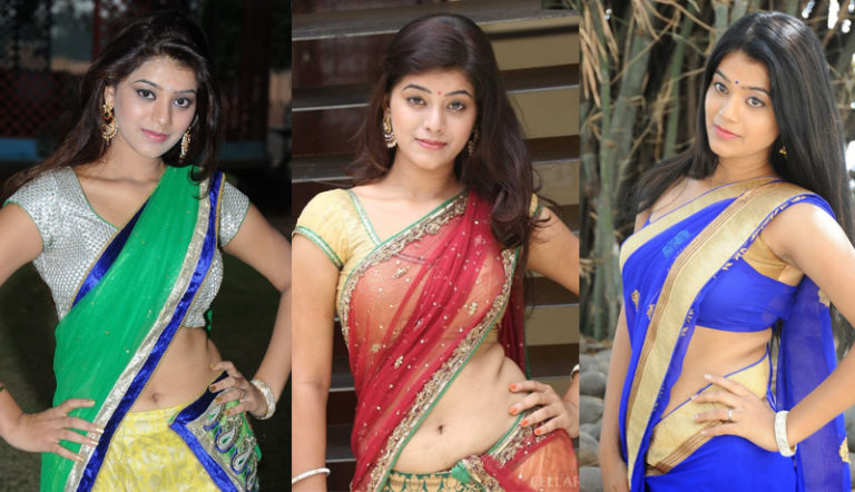 Yamini Bhaskar Half Saree Navel Show