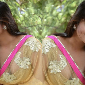 Ashwini hot Cleavage stills in Yellow Saree