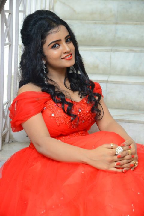 Karronya Katrynn in red gown photos