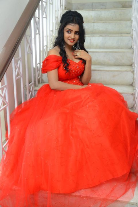 Karronya Katrynn in red gown photos