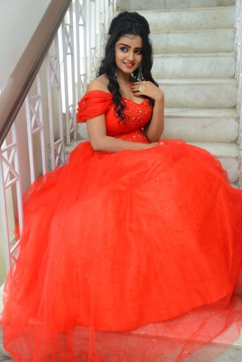 Karronya Katrynn in red gown photos