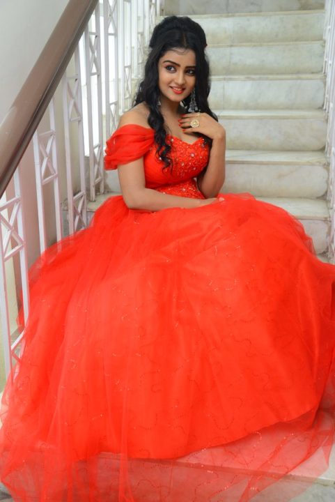 Karronya Katrynn in red gown photos