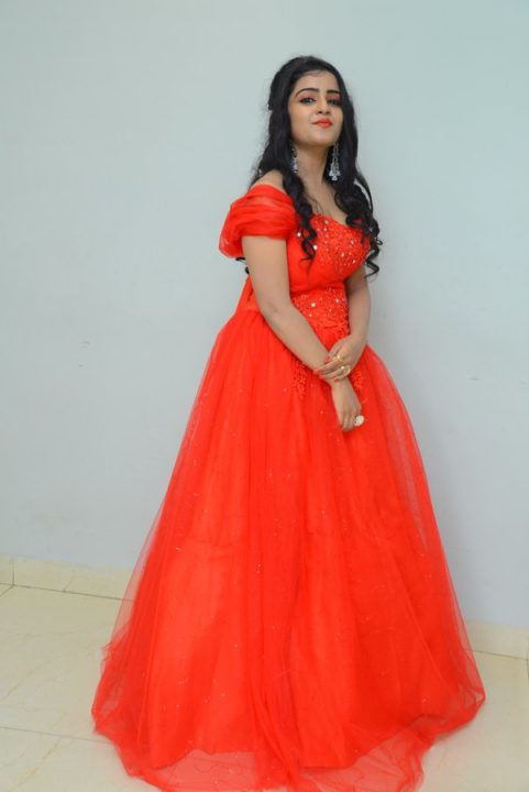 Karronya Katrynn in red gown photos