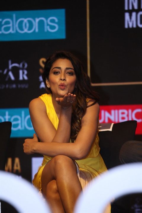 Shriya Saran at SIIMA Awards 2019 Curtain Raiser Event Stills