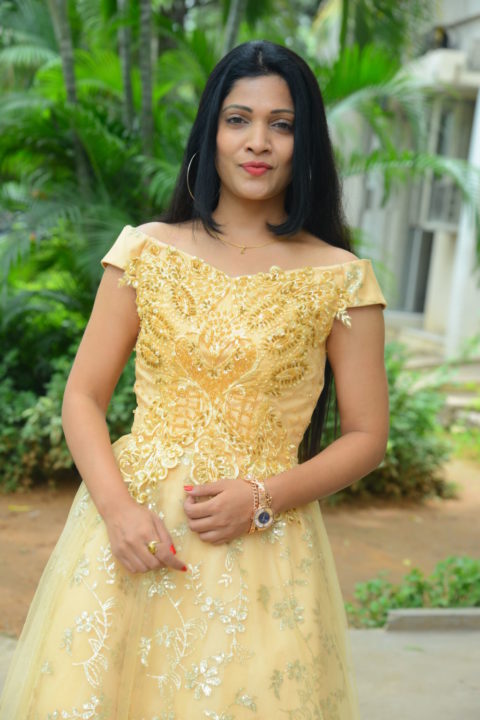 Katyayani Sharma in yellow gown at TRAAP movie launch