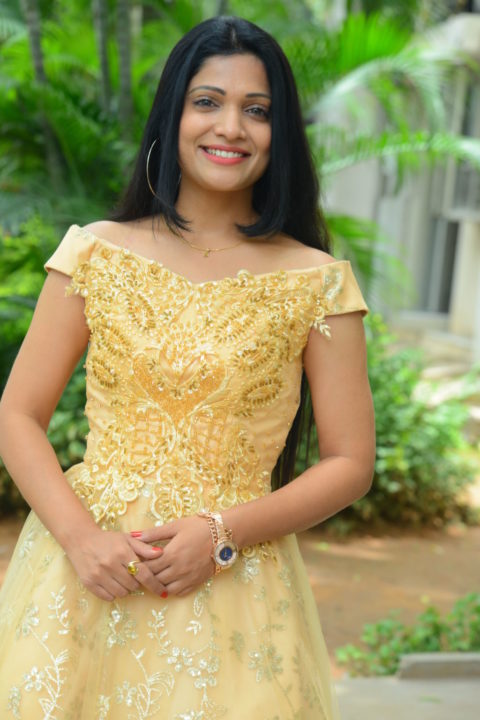 Katyayani Sharma in yellow gown at TRAAP movie launch