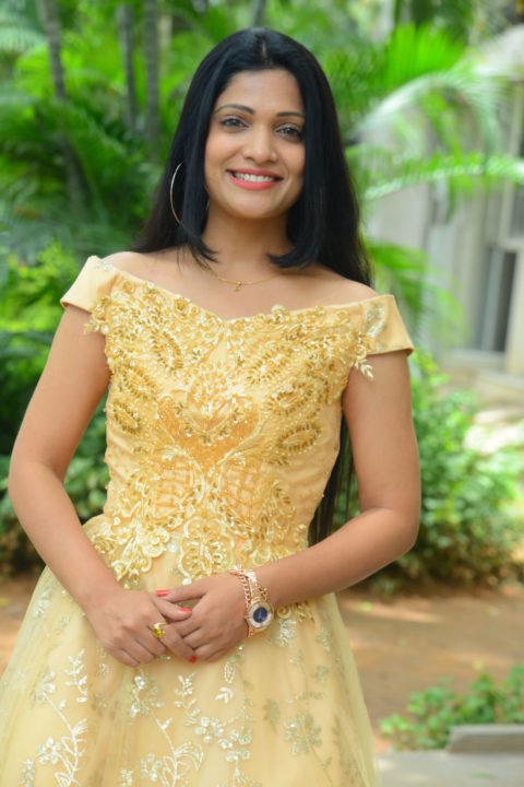 Katyayani Sharma in yellow gown at TRAAP movie launch