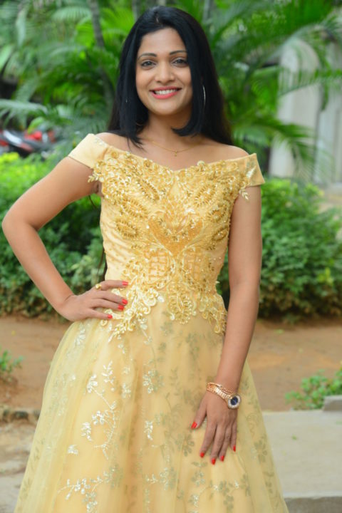 Katyayani Sharma in yellow gown at TRAAP movie launch