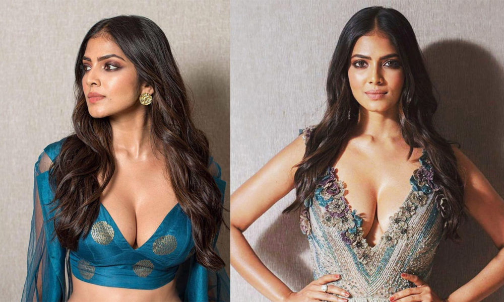 Malavika Mohanan deep cleavage stills