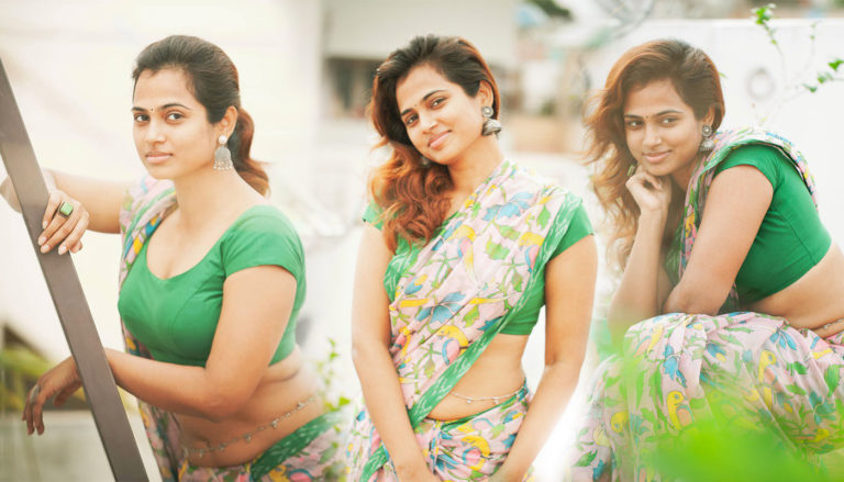 Ramya Pandian saree stills