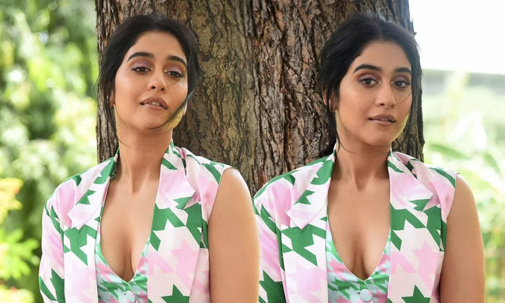 Regina Cassandra deep cleavage stills at Evaru Press Meet