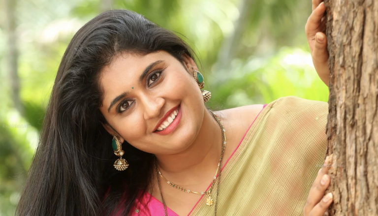 Sonia Chowdary saree stills at Traap movie Audio Launch