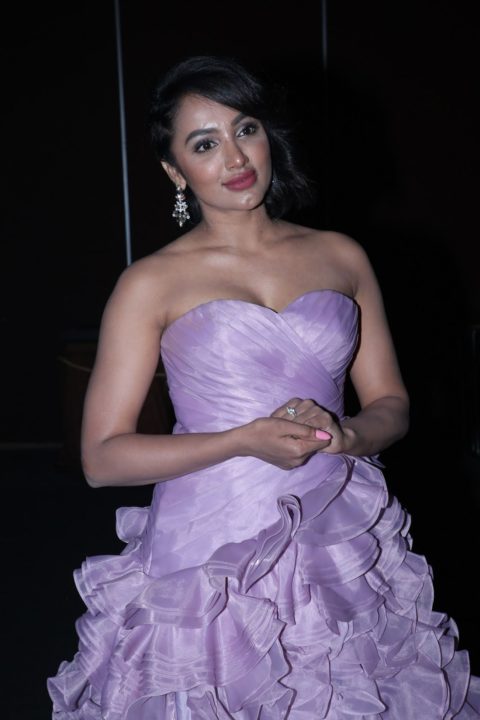 Tejaswi Madivada in purple gown at Beautyland