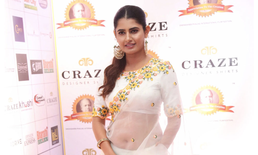 Ashima Narwal in transparent saree at Dadasaheb Phalke Awards