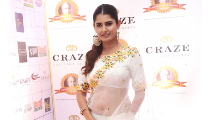 Ashima Narwal in transparent saree at Dadasaheb Phalke Awards