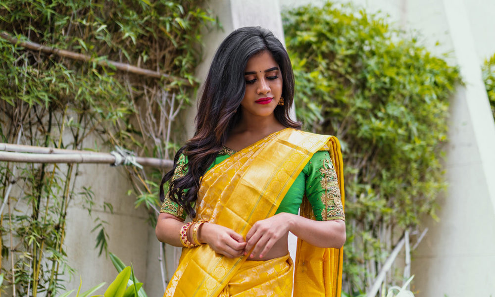 Nabha Natesh Saree stills by Daniel Chinta