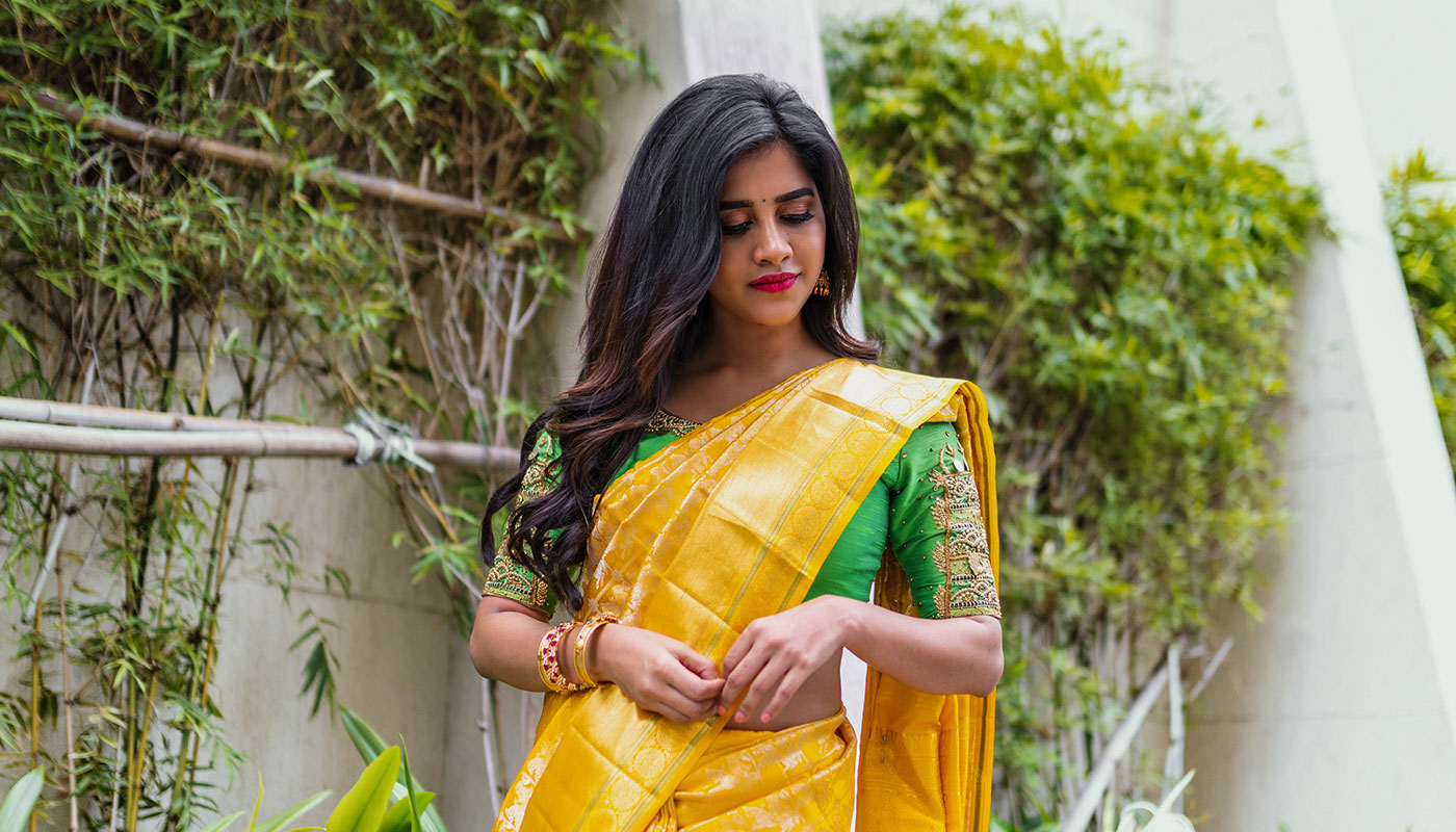 Nabha Natesh Saree stills by Daniel Chinta