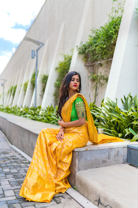 Nabha Natesh Saree stills by Daniel Chinta