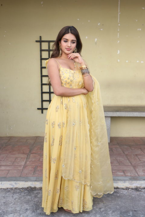 Nidhhi Agerwal in yellow dress stills at her upcoming movie