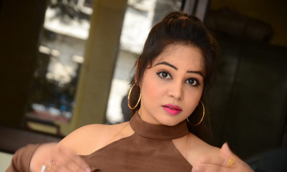 Zaara Khan stills at Ranastalam Audio Launch