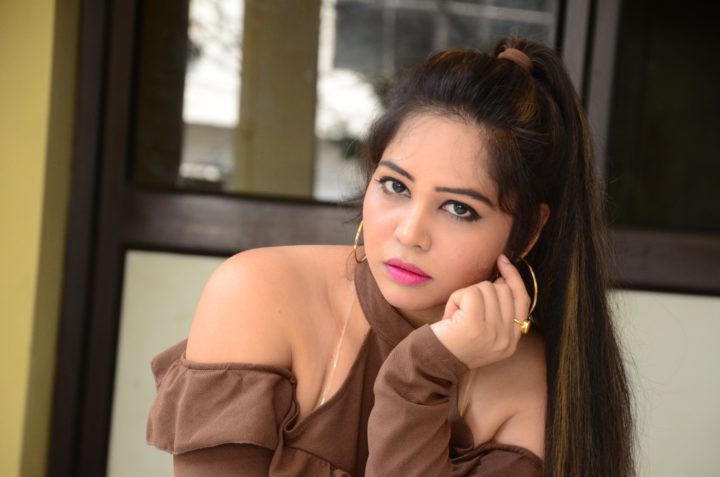 Zaara Khan stills at Ranastalam Audio Launch