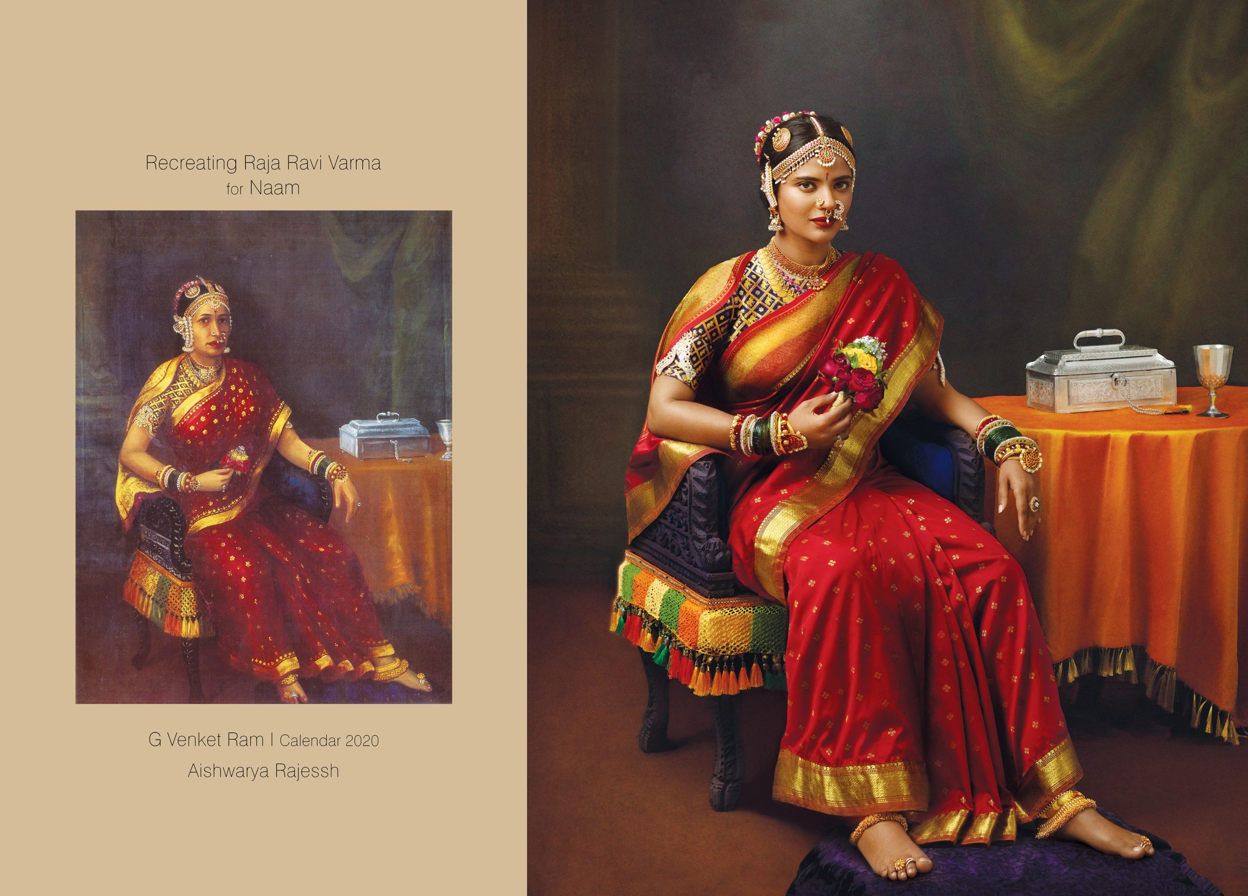 Aishwarya Rajesh portrait Raja Ravi Varma’s painting