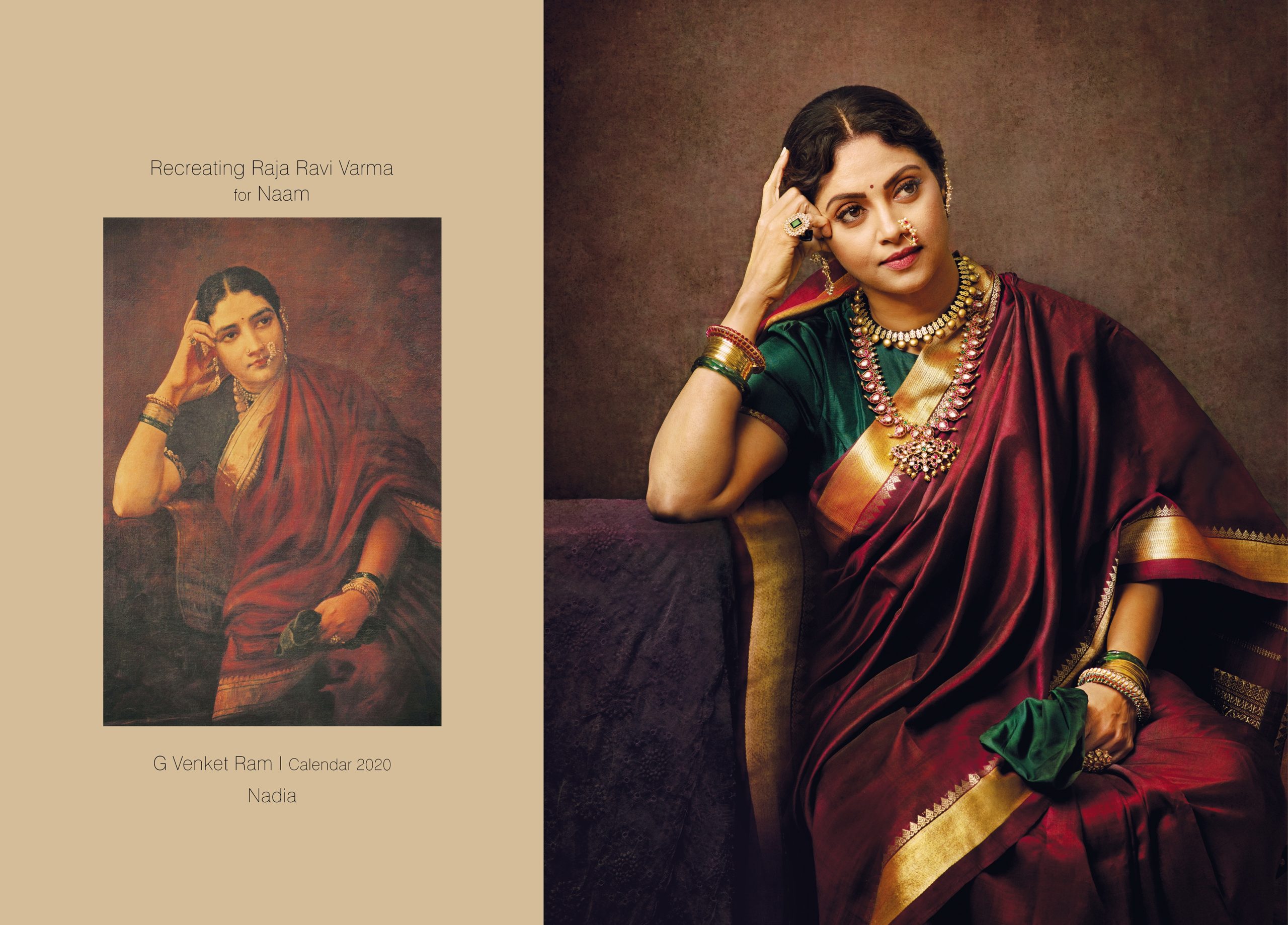 Nadia Moidu portrait Raja Ravi Varma’s painting