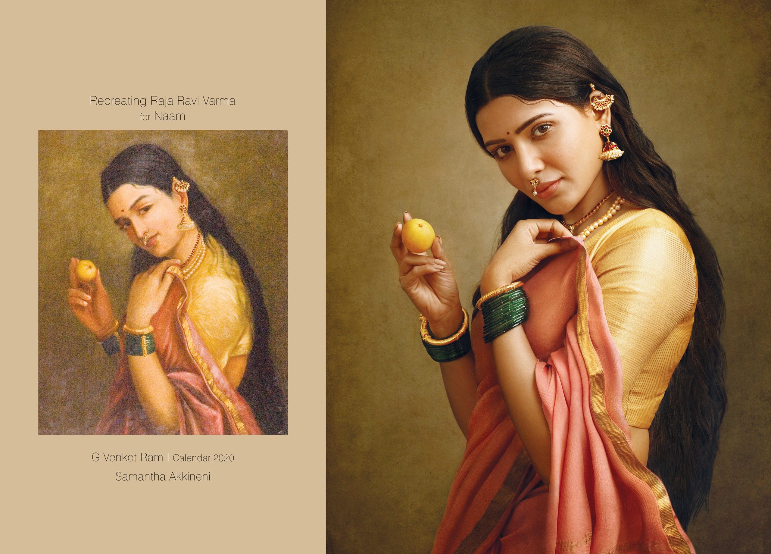 Samantha Akkineni portrait Raja Ravi Varma's painting