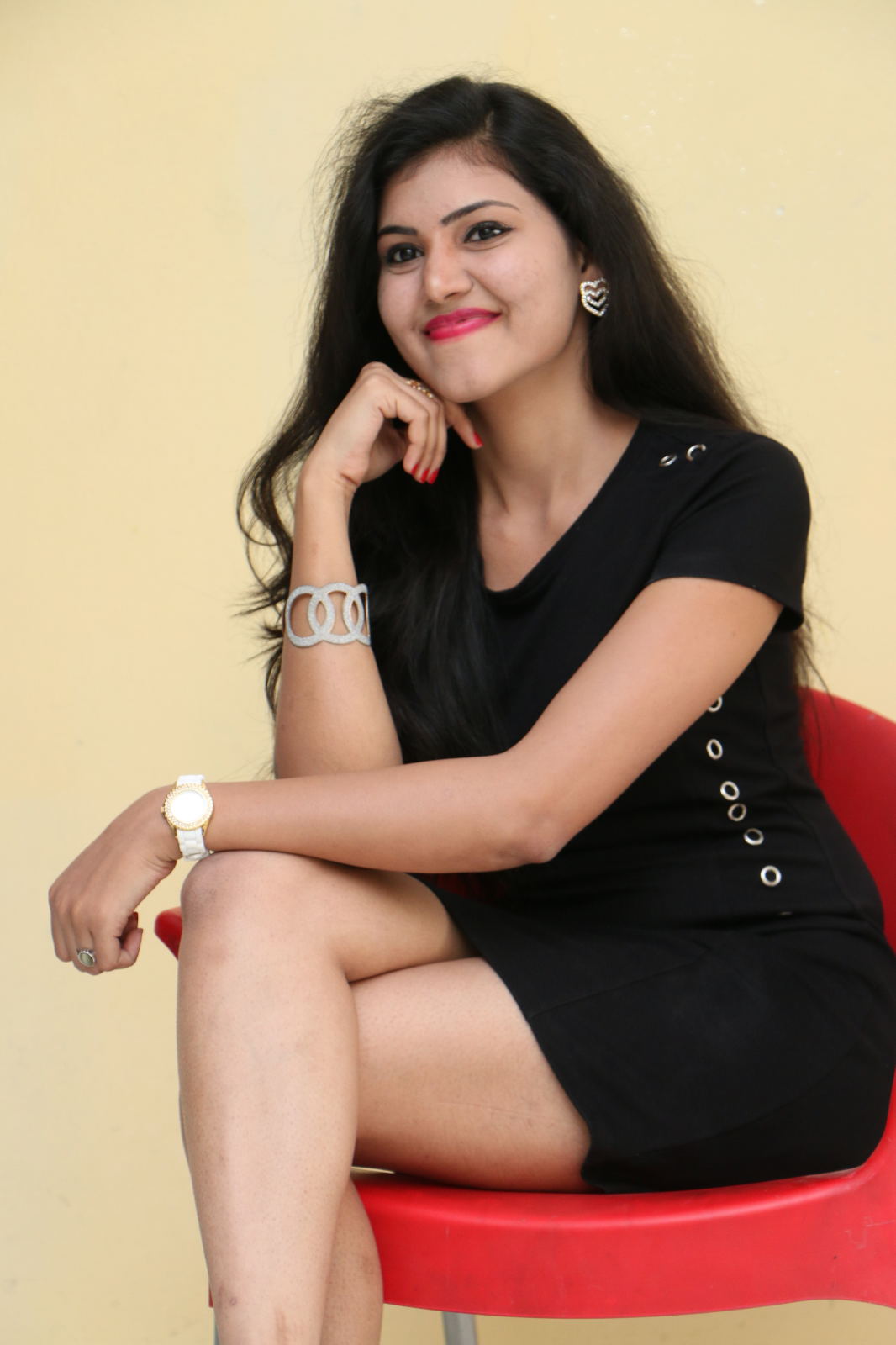 Ravath Sindhu hot pics in black short dress at Tick Tock Movie Press Meet