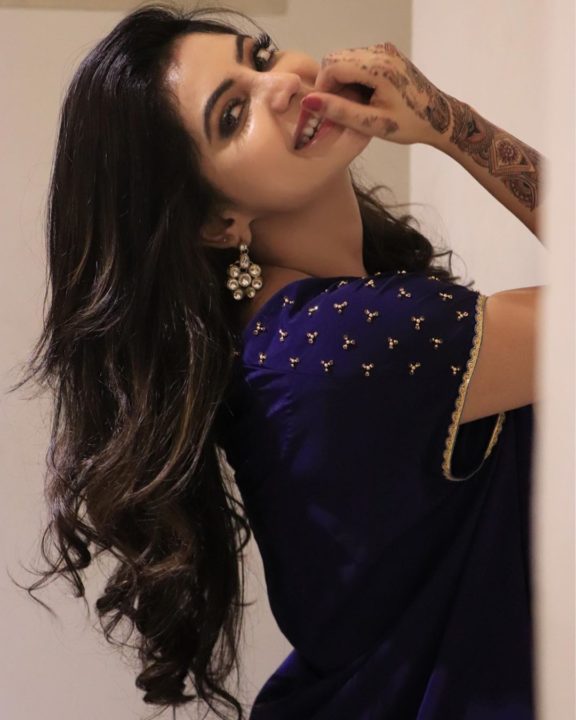 Athulya Ravi looking ethereal in a royal blue outfit