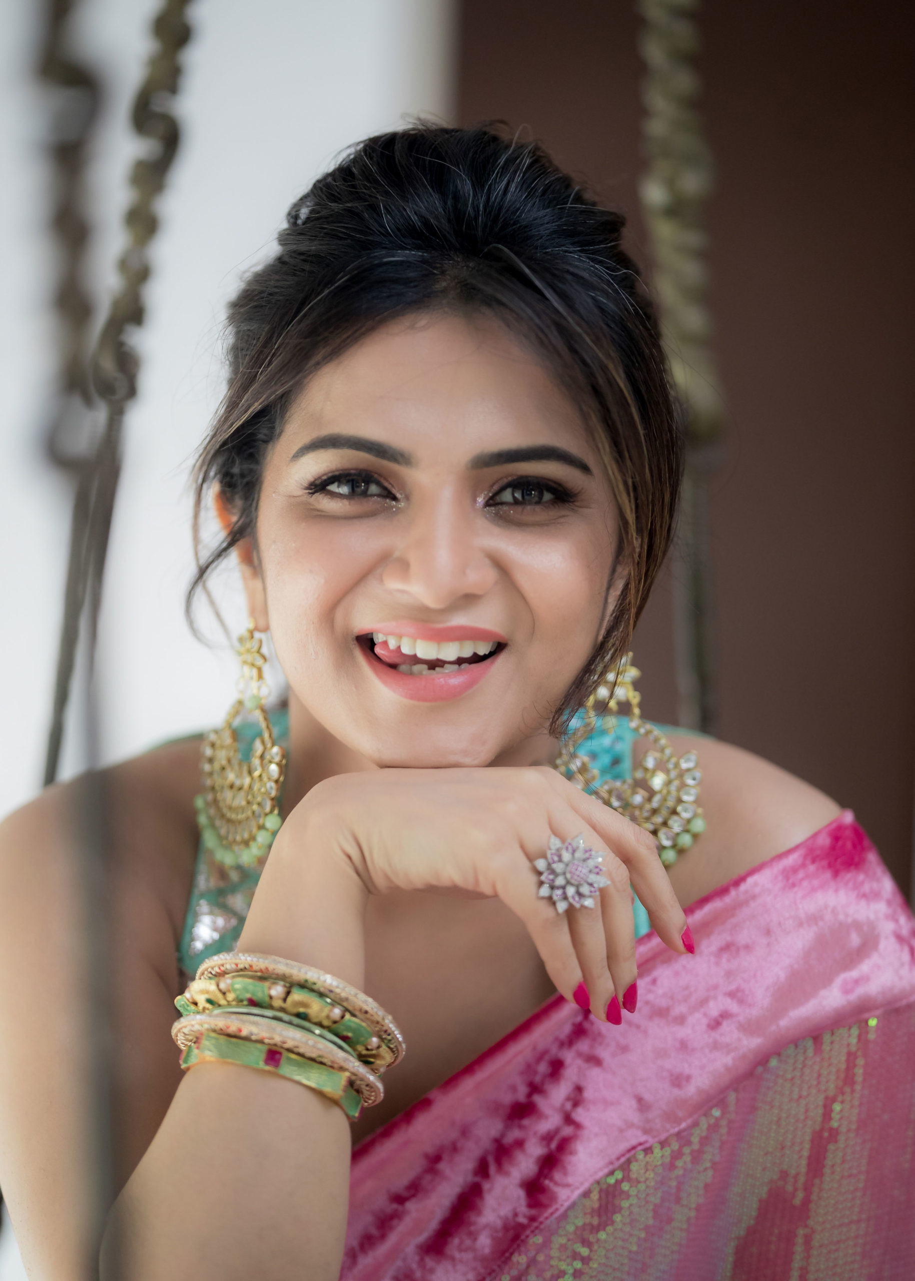 Dhivyadharshini saree stills at Dancing Super Stars - South Indian Actress