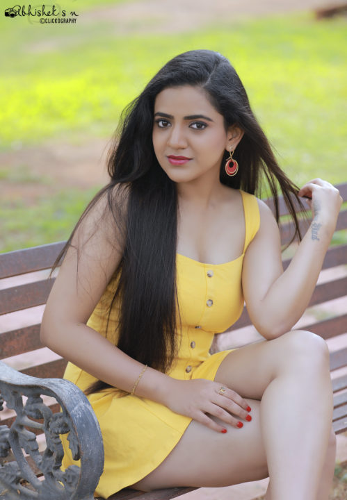 Harshitha Gowda hot photoshoot stills by Abhishek SN