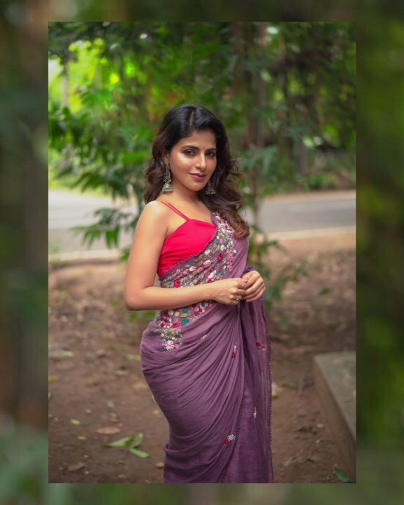 Iswarya Menon saree stills