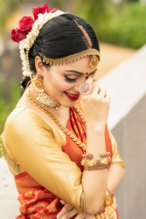 Janani Iyer beautiful stills in bridal wear