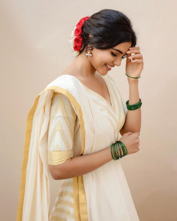 Kalyani Priyadarshan in traditional Handloom photoshoot stills