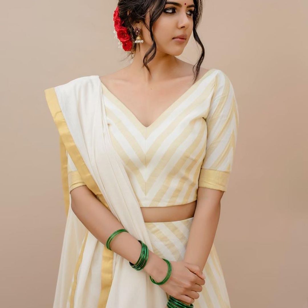 Kalyani Priyadarshan in traditional Handloom photoshoot stills