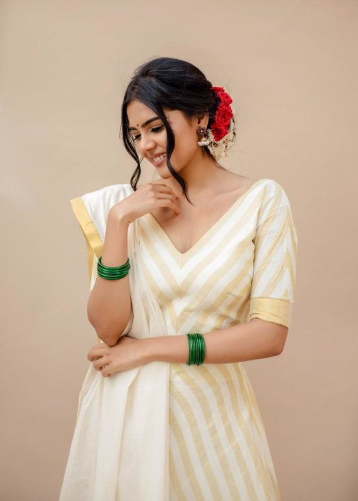 Kalyani Priyadarshan in traditional Handloom photoshoot stills