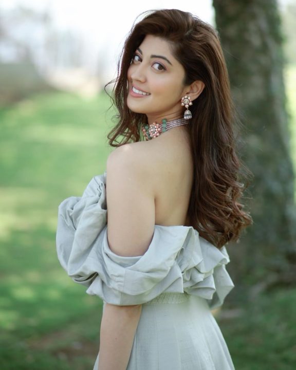 Pranitha Subhash stills in Divya Reddy gown