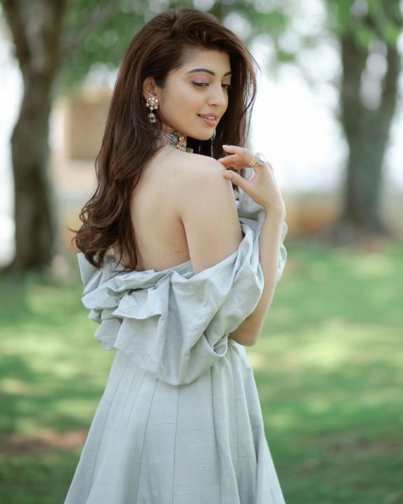 Pranitha Subhash stills in Divya Reddy gown