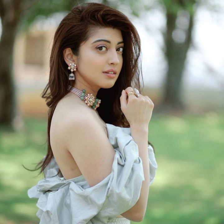 Pranitha Subhash stills in Divya Reddy gown