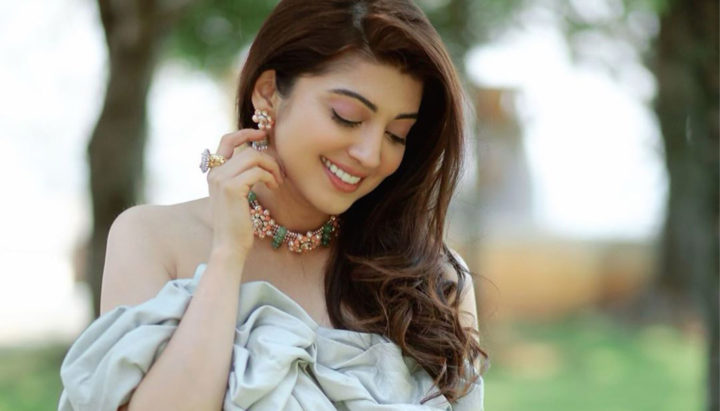 Pranitha Subhash stills in Divya Reddy gown