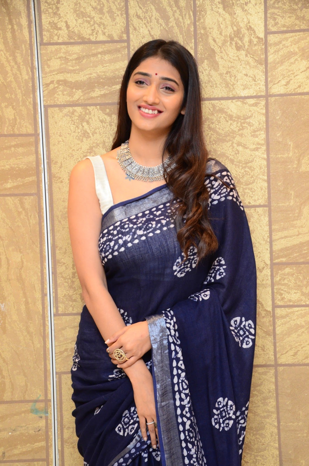 Priya Vadlamani saree stills at College Kumar Pre-Release Event