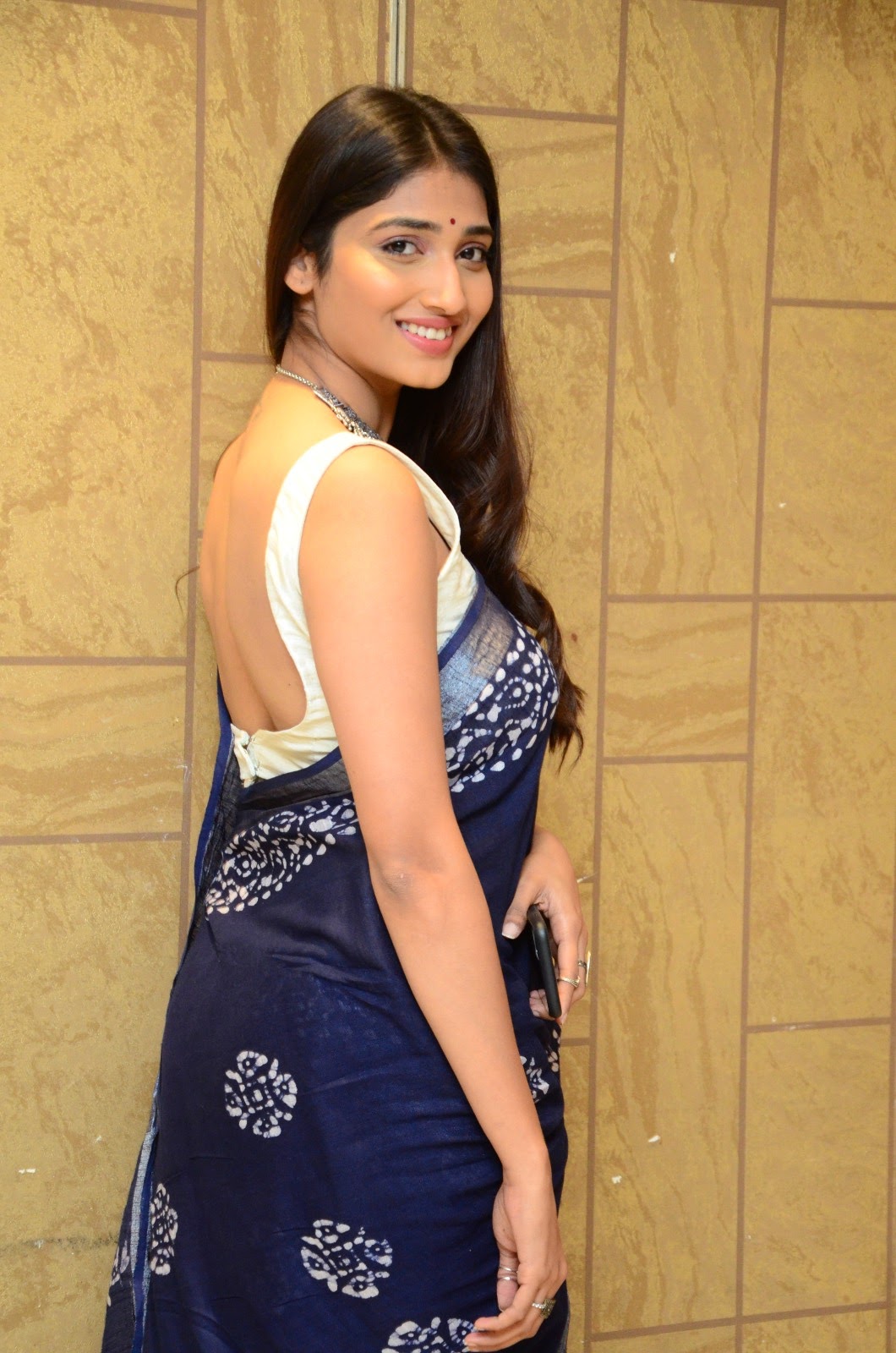 Priya Vadlamani saree stills at College Kumar Pre-Release Event