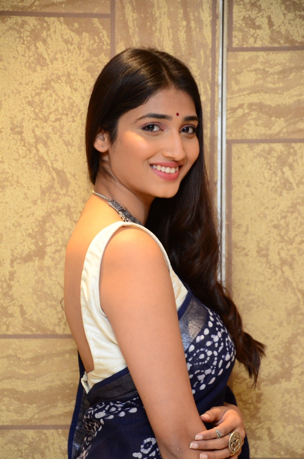 Priya Vadlamani saree stills at College Kumar Pre-Release Event