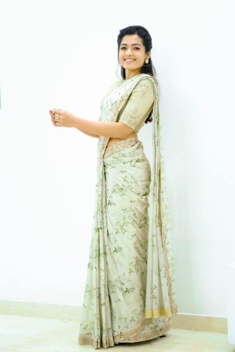 Rashmika Mandanna beautiful stills in ivory saree