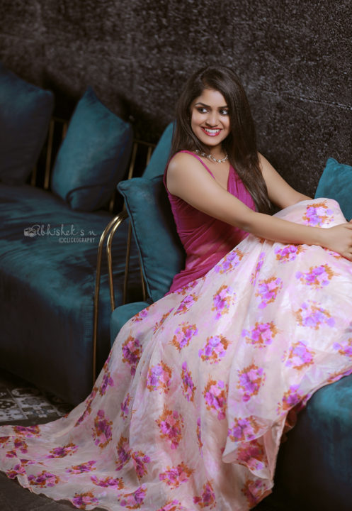 Sanjana Anand half saree photoshoot stills by Abhishek SN