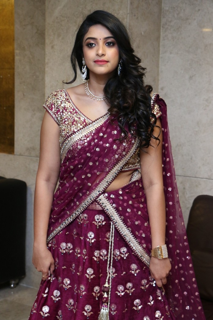 Nakshatra in lehenga stills at Palasa 1978 movie pre release event