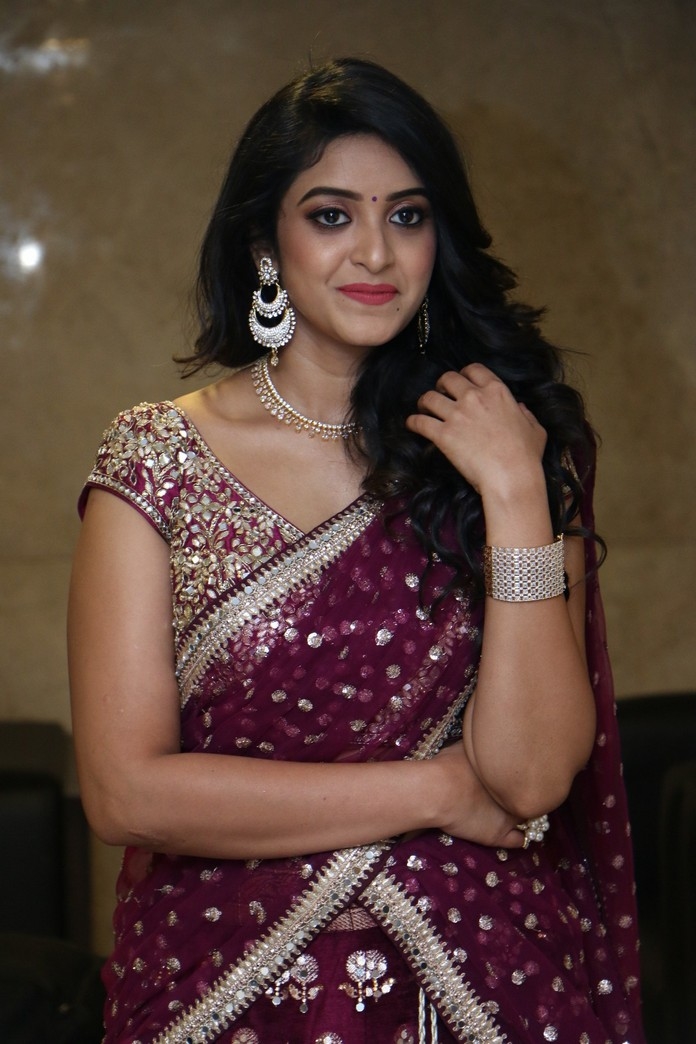 Nakshatra in lehenga stills at Palasa 1978 movie pre release event