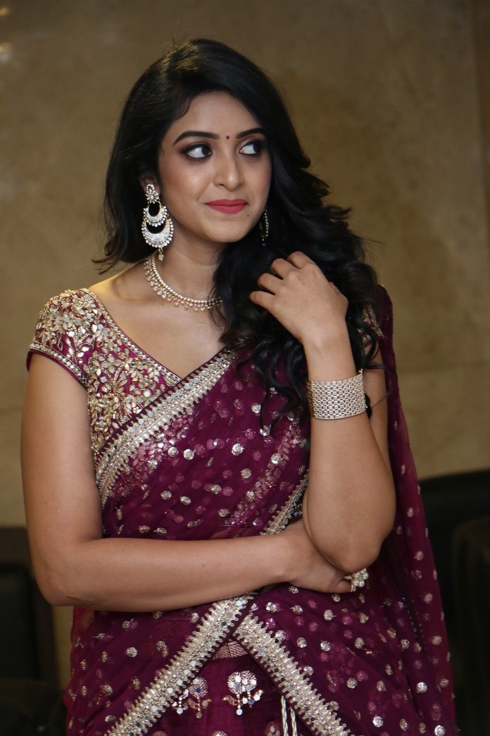 Nakshatra in lehenga stills at Palasa 1978 movie pre release event