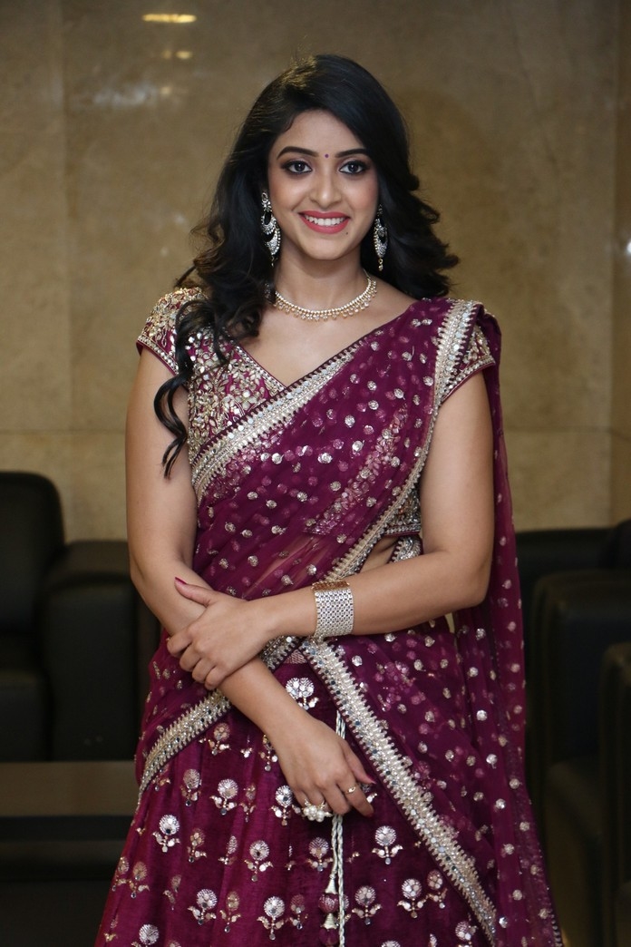 Nakshatra in lehenga stills at Palasa 1978 movie pre release event